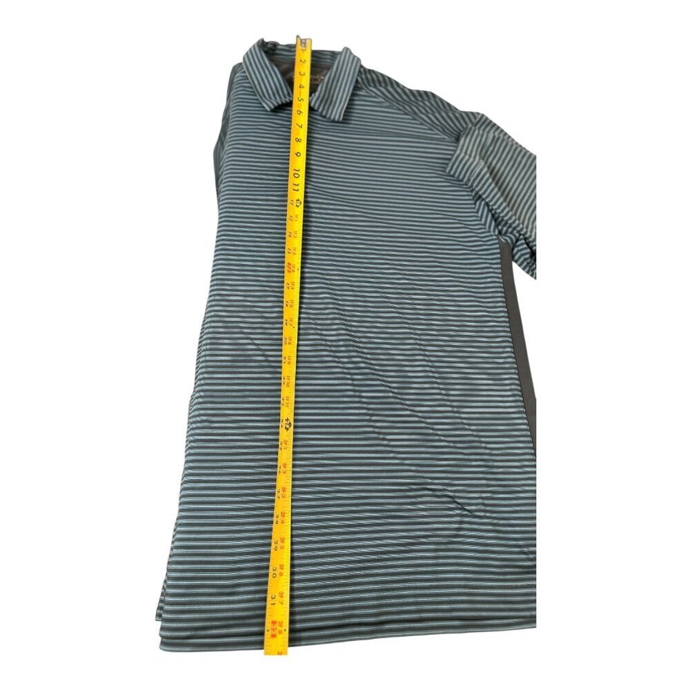 Nike Fit Dry Golf Men's Green Striped Pullover Polo Size‎ Large Outdoor Preppy - Picture 8 of 8